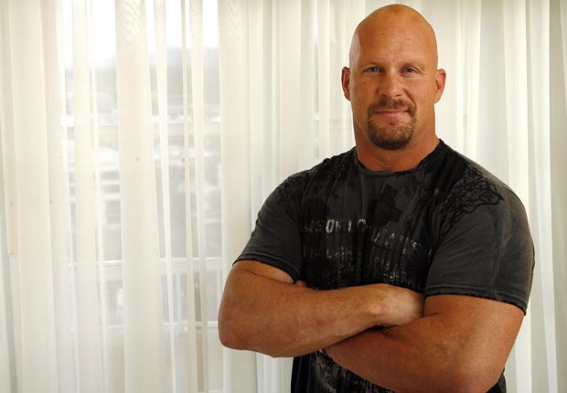 Stone Cold, Steve Austin, star of The Condemned, poses for pictures in Beverly Hills.