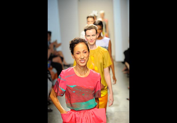 Supermodel Pat Cleveland walked the MArimekko runway during Fashion Week 2012 in New York City