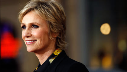 Happy Accidents: My Gleeful Life author Jane Lynch smiles Happy Accidents: My Gleeful Life author Jane Lynch smiles