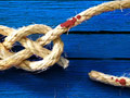 Blood stained nautical rope