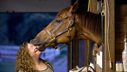 Nancy Shulins with her horse Eli Nancy Shulins with her horse Eli