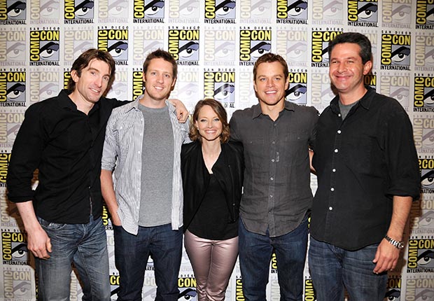 ELYSIUM panel at COMIC-CON 2012 with Sharlto Copley, Director/Writer/Producer Neill Blomkamp, Jodie Foster, Matt Damon and Producer Simon Kinberg