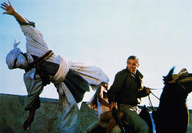 NEVER SAY NEVER AGAIN, Sean Connery (right), 1983. For the Action Movies for Grownups slideshow.