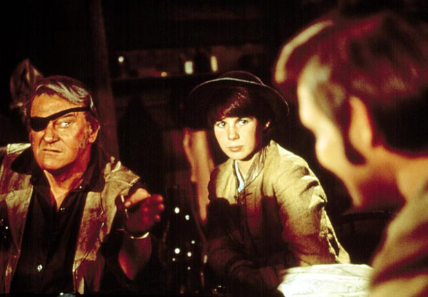 TRUE GRIT, John Wayne, Kim Darby, Glen Campbell, 1969. For the Action Movies for Grownups slideshow.