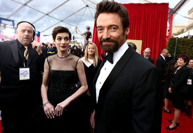 Anne Hathaway and Hugh Jackman at the Screen Actors Guild Awards 2013