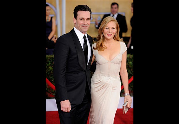 Jon Hamm and Jennifer Westfeldt at Screen Actors Guild Awards 2013