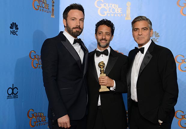 Ben Affleck, Grant Heslov, and George Clooney at 70th Annual Golden Globe Award