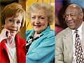 From left to right: Carol Burnett; Betty White; Bill Cosby