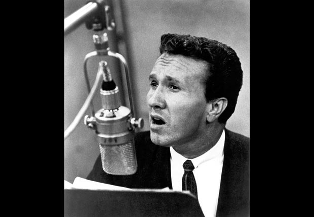 Marty Robbins croons a song on the radio