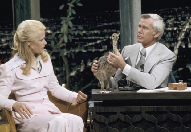 Animal expert Joan Embery during an interview with host Johnny Carson