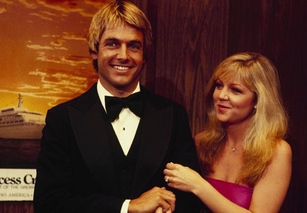 Mark Harmon and co-star Lisa Hartman in an episode of The Love Boat in September, 1979. For Mark Harmon Through the Years slideshow.