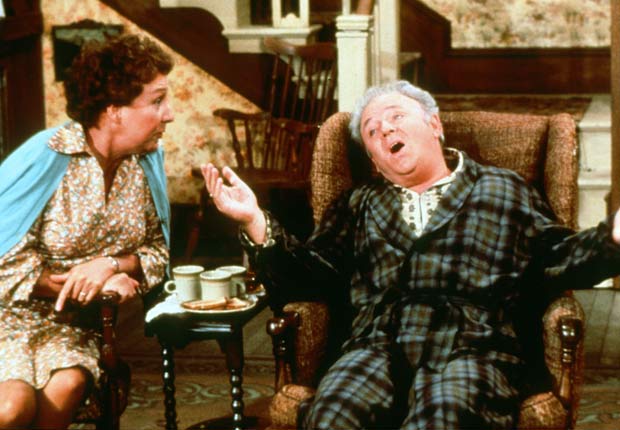 Jean Stapleton and Carroll O'Connor as Edith and Archie Bunker in All In The Family. For the Best Comedy Shows slide show.