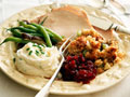Turkey slices with accompaniments for Thanksgiving 