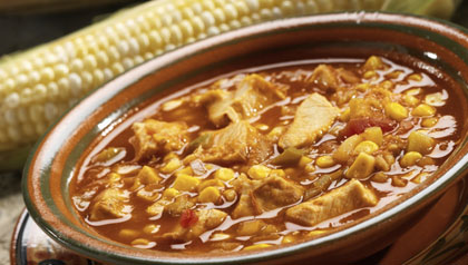 Southwestern Chicken Soup Made with Chicken, Salsa and Corn in a Bowl Southwestern Chicken Soup Made with Chicken, Salsa and Corn in a Bowl