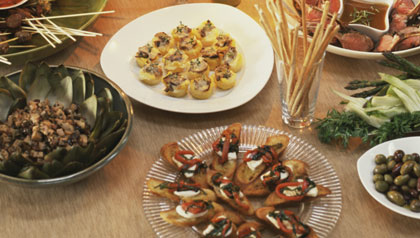 table of appetizers table of appetizers