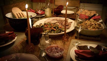 Healthy Thanksgiving table setting