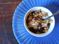 Great granola with pecans, cranberries, and orange