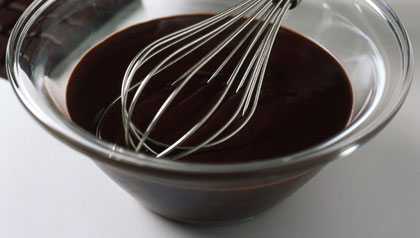 bowl of dark chocolate bowl of dark chocolate