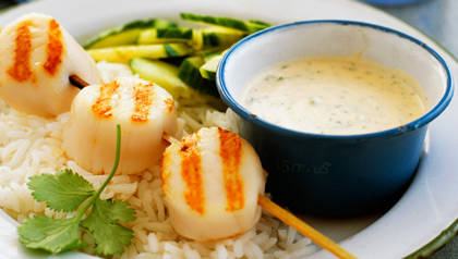 5 ingredient or less recipes skewered scallops
