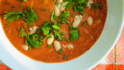 white bean and tomato soup, a meatless monday recipe