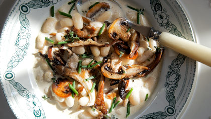 Wild Mushroom and Navy Bean Soup