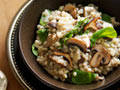 barley risotto with mushrooms, a low calorie winter dish