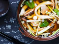 a bowl of udon noodles soup - winter recipes