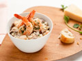 Risotto amoroso con camarones