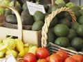 summer vegetables and produce for sale at an Organic Farmer's Market