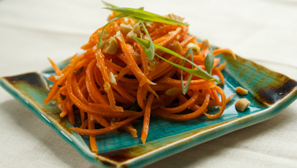 Carrot Slaw with Mango Chutney Dressing Meatless Monday recipe 	