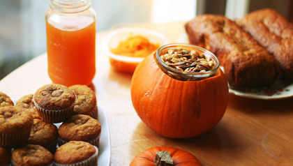 pumpkin recipes muffins, seeds, bread