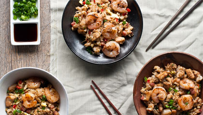 Arroz frito tres delicias, Receta de Dennise Oller