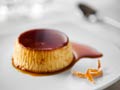 Plated flan with caramel