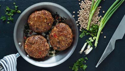 Hamburguesas de pavo y lentejas - Receta por Dennise Oller