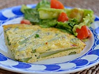 Quiche de espárragos sin corteza.