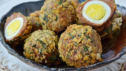 Huevos con salchicha de pollo, Receta de Pam Anderson