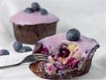 Cupcakes de soja y arándanos veganos