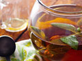 mint tea in a punch bowl