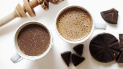Two cups of mexican hot chocolate - holiday cocktails Two cups of mexican hot chocolate - holiday cocktails