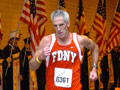 Mature runner on the Tunnel to Towers run - volunteer on 9/11 day