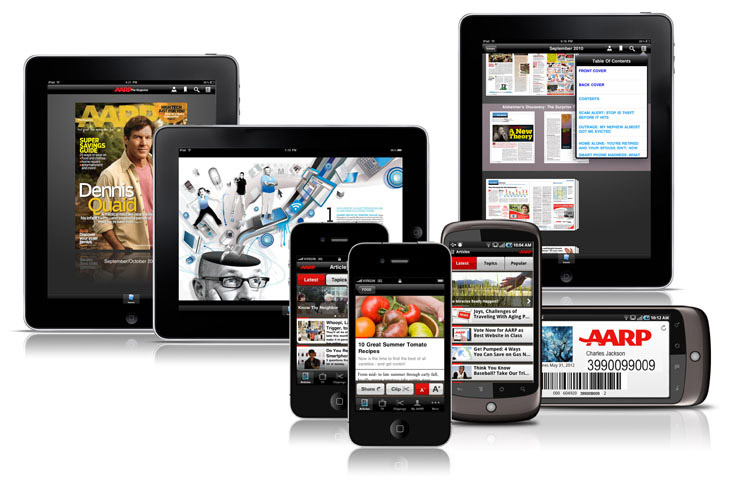 AARP Mobile applications on iPhone, iPad and Android