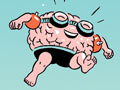 illustration of brain jumping into the fountain of youth