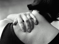 One of the symptoms for a heart attack in women is pain in the shoulder blades.