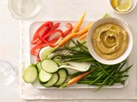 Garlicky Hummus with Raw Vegetable Batons (KAT TEUTSCH)