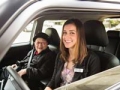 Misty Franklin, a driver with SilverRide picks up one of her clients, Agnes Bunn, at her home in San Francisco, CA.