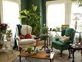 Interior of a home lush with plants