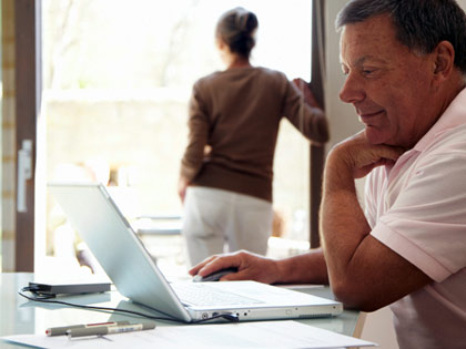 man reviewing finances