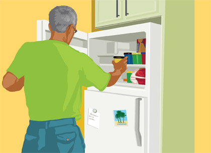 man opening the refrigerator
