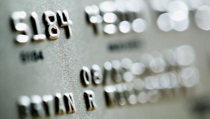 Credit card close up