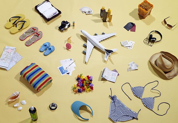 Objects from beach vacation